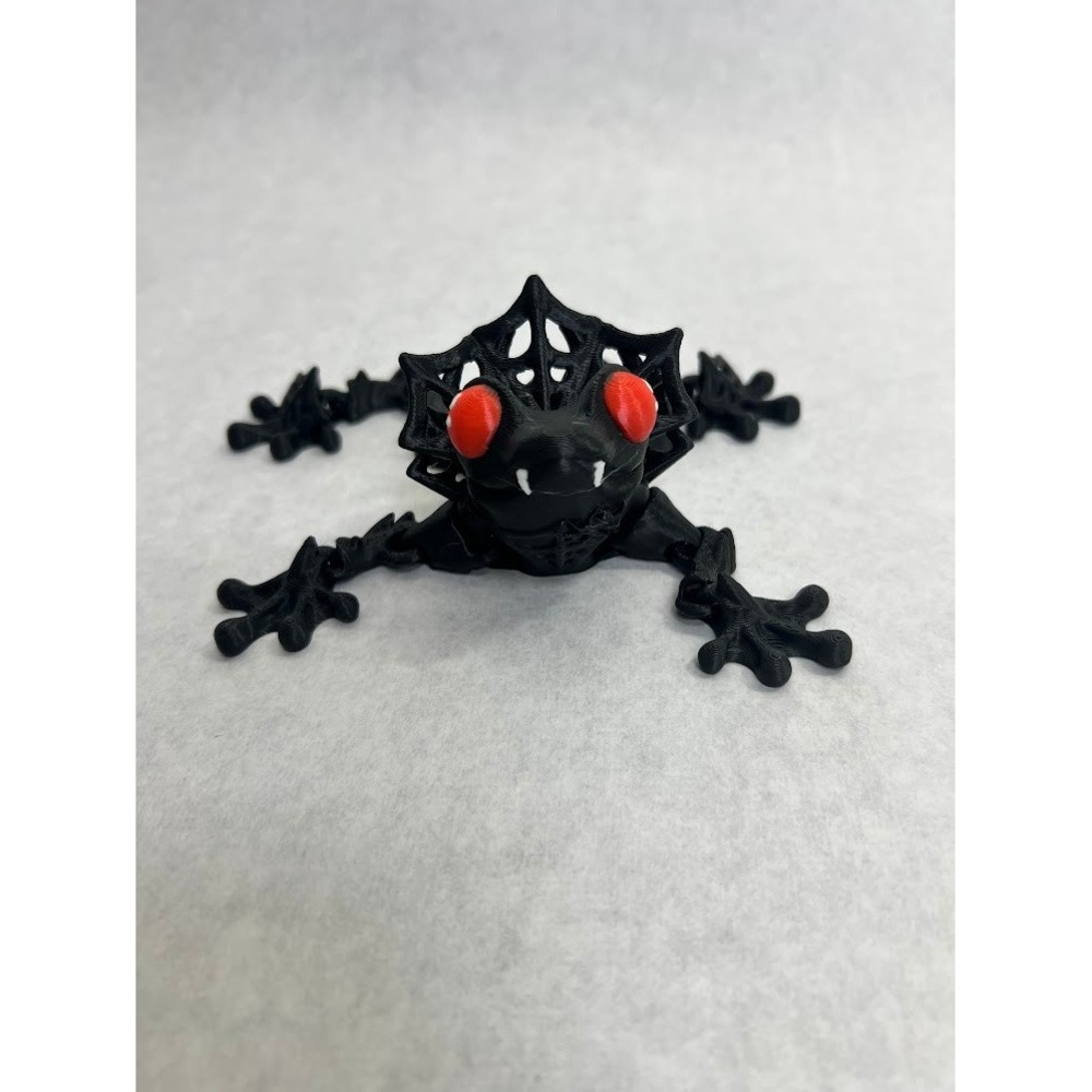 Count Frogula Cinderwing3D Articulated Vampire Frog Black Red 3D Printed Toy